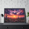 93855-202.jpg Cacti and Red Sky in Desert Framed Poster