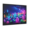 93855-204.jpg Multicolor Bioluminescent Neon Cacti in Desert Framed Poster