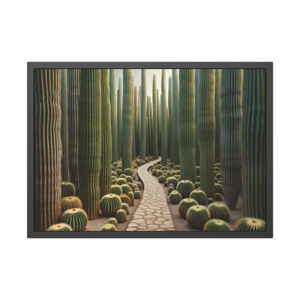 Walkway Meandering Through a Forest of Organ Pipe Cactus Framed Poster