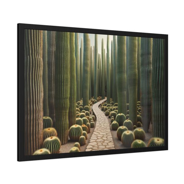 Walkway Meandering Through a Forest of Organ Pipe Cactus Framed Poster
