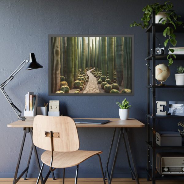 Walkway Meandering Through a Forest of Organ Pipe Cactus Framed Poster