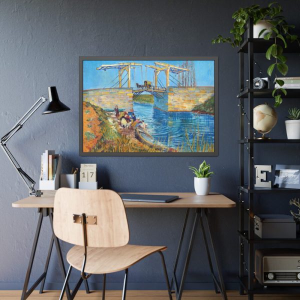 93855-249.jpg Vincent van Gogh's The Langlois Bridge at Arles with Women Washing Framed Poster