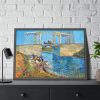 93855-250.jpg Vincent van Gogh's The Langlois Bridge at Arles with Women Washing Framed Poster