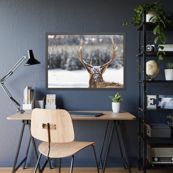 93855-253.jpg Deer Portrait From Behind Framed Poster