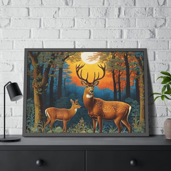 93855-282.jpg Deer and Deer in the Forest Framed Poster