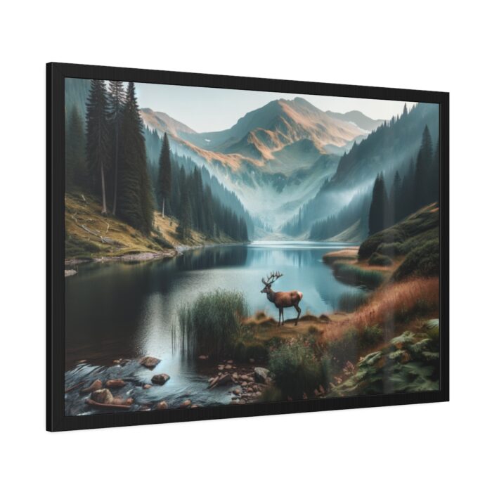 Deer by a Mountain Lake Framed Poster - Image 6