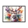 93855-311.jpg Deer With Vivid Burst of Colors Framed Poster