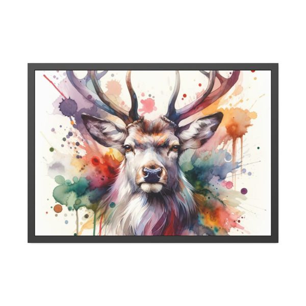 93855-311.jpg Deer With Vivid Burst of Colors Framed Poster