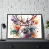 93855-314.jpg Deer With Vivid Burst of Colors Framed Poster