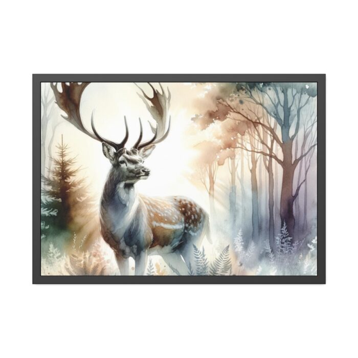 Watercolor Image of a Stag Framed Poster - Image 1