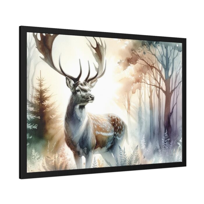 Watercolor Image of a Stag Framed Poster - Image 2