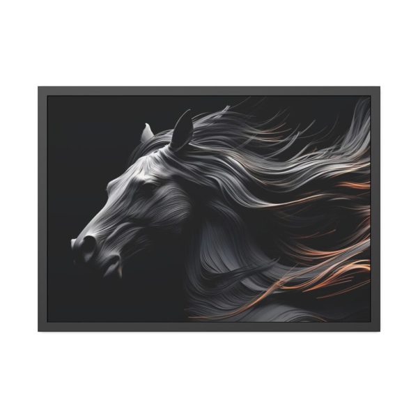 93855-78.jpg Black Spanish Horse Framed Poster