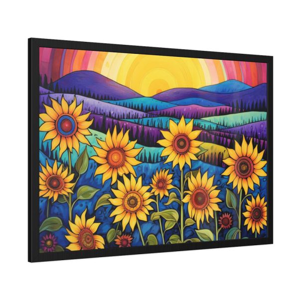 Whimsical Sunflower Field Art Framed Poster