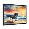 93855-84.jpg Horse Galloping On Beach Framed Poster