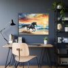 93855-85.jpg Horse Galloping On Beach Framed Poster
