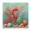 101419-36.jpg Underwater Scene With a Red Coral Reef and Seashells Standard Canvas