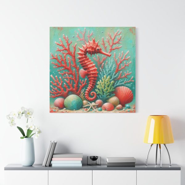 101419-37.jpg Underwater Scene With a Red Coral Reef and Seashells Standard Canvas