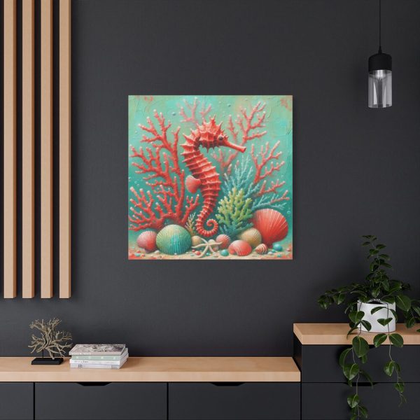 101419-38.jpg Underwater Scene With a Red Coral Reef and Seashells Standard Canvas