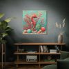 101419-39.jpg Underwater Scene With a Red Coral Reef and Seashells Standard Canvas