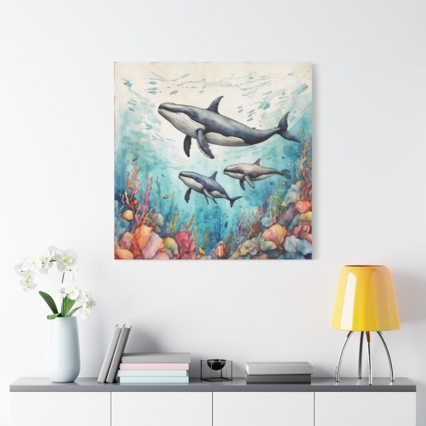 101419-42.jpg Watercolor Whales Under The Sea Standard Canvas