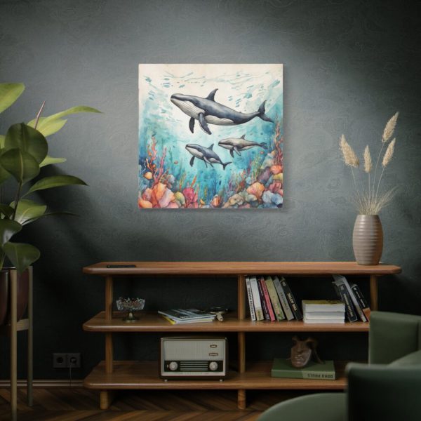 101419-44.jpg Watercolor Whales Under The Sea Standard Canvas