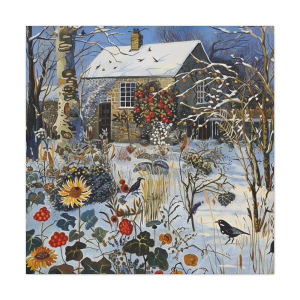 Winter Snow Whimsical Landscape Art Standard Canvas