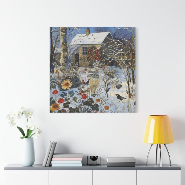 Winter Snow Whimsical Landscape Art Standard Canvas