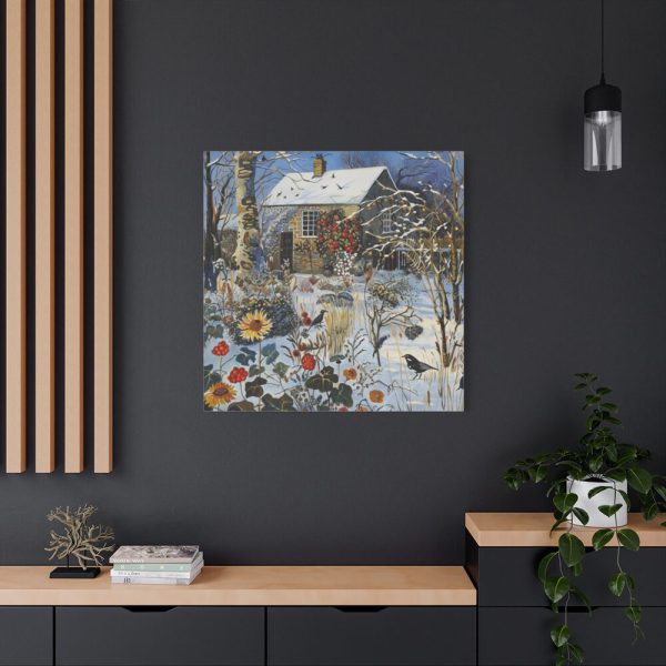 Winter Snow Whimsical Landscape Art Standard Canvas