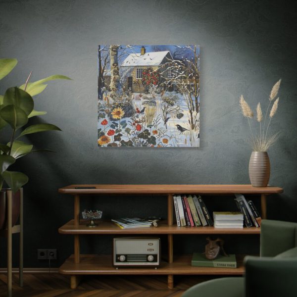 Winter Snow Whimsical Landscape Art Standard Canvas