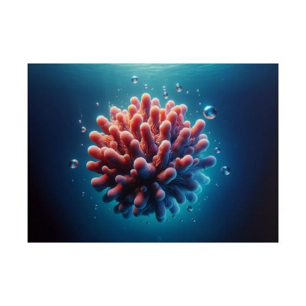 101857-10.jpg Coral With Surrounding Water Bubbles Poster