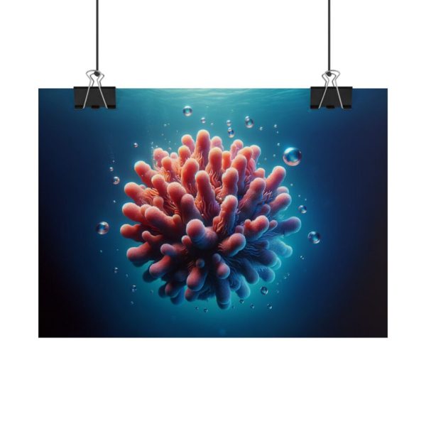 101857-11.jpg Coral With Surrounding Water Bubbles Poster