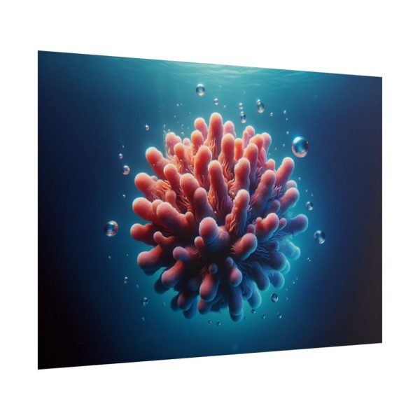 101857-12.jpg Coral With Surrounding Water Bubbles Poster