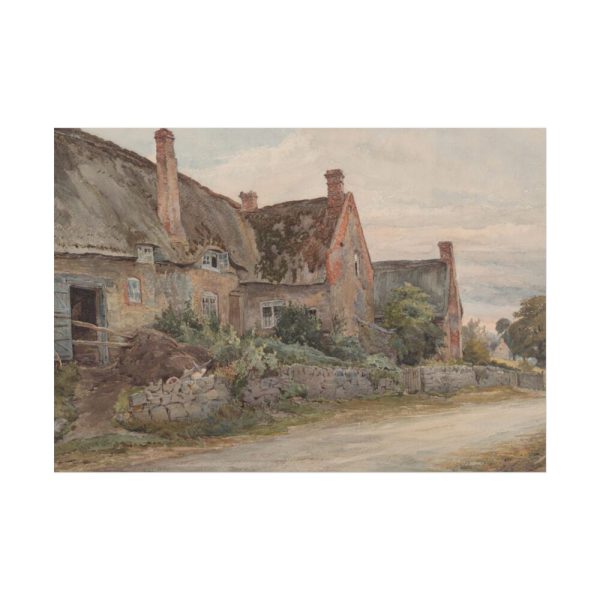 Thatched Cottage with Barn Adjoining Poster