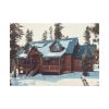 101875-115.jpg Snow Covered Log Cabin in the Forest Poster