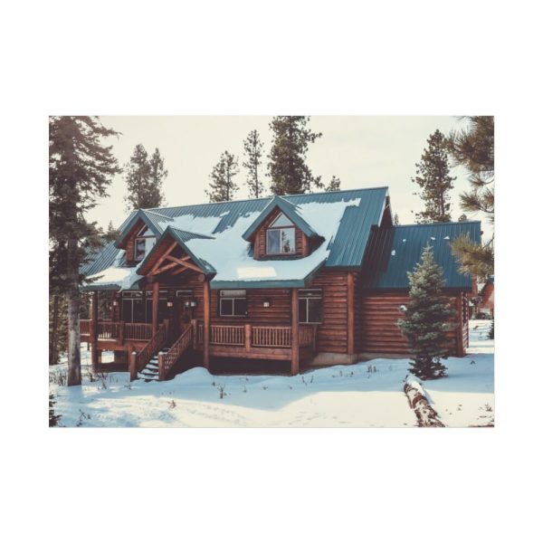 101875-115.jpg Snow Covered Log Cabin in the Forest Poster