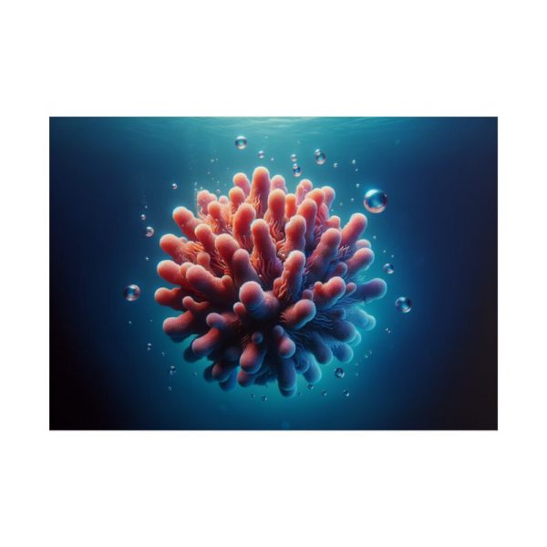101875-205.jpg Coral With Surrounding Water Bubbles Poster
