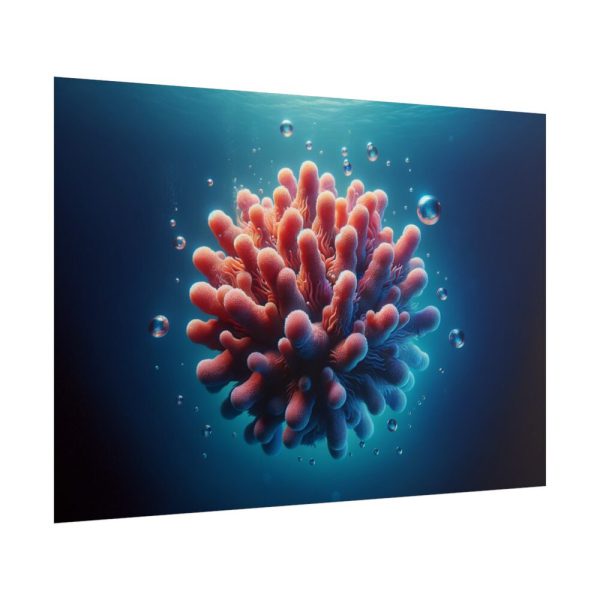 101875-207.jpg Coral With Surrounding Water Bubbles Poster
