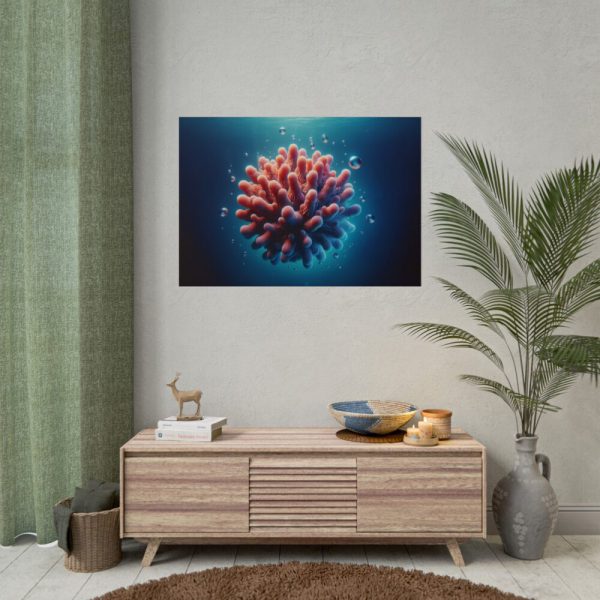 101875-208.jpg Coral With Surrounding Water Bubbles Poster