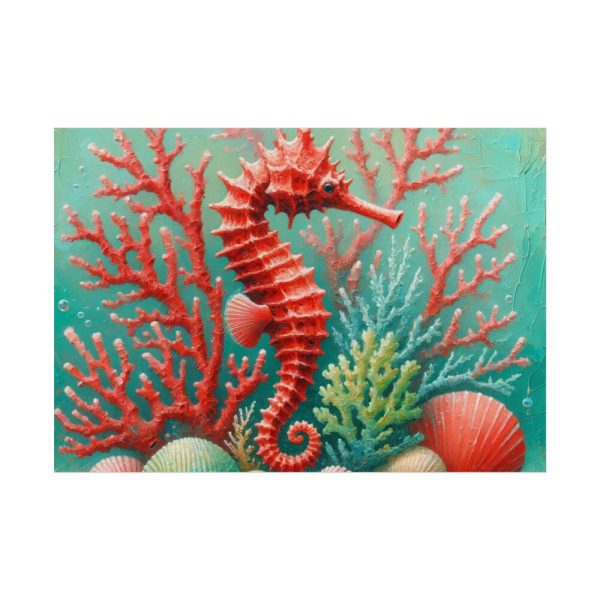 101875-210.jpg Underwater Scene With a Red Coral Reef and Seashells Poster