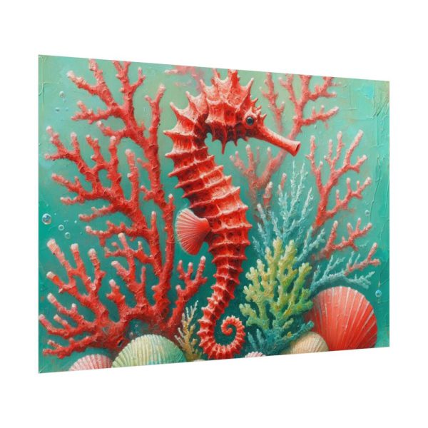 101875-212.jpg Underwater Scene With a Red Coral Reef and Seashells Poster