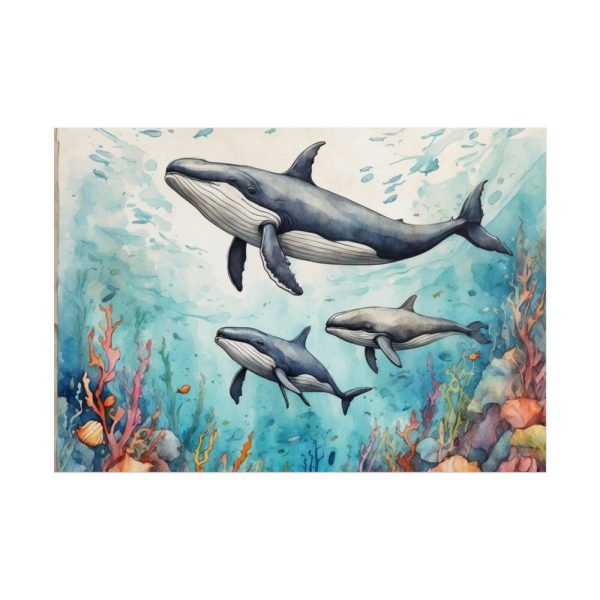 101875-235.jpg Watercolor Whales Under The Sea Poster