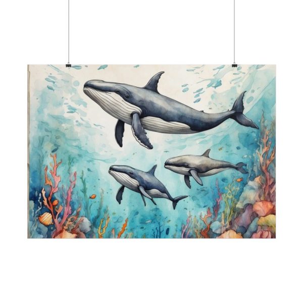 101875-236.jpg Watercolor Whales Under The Sea Poster