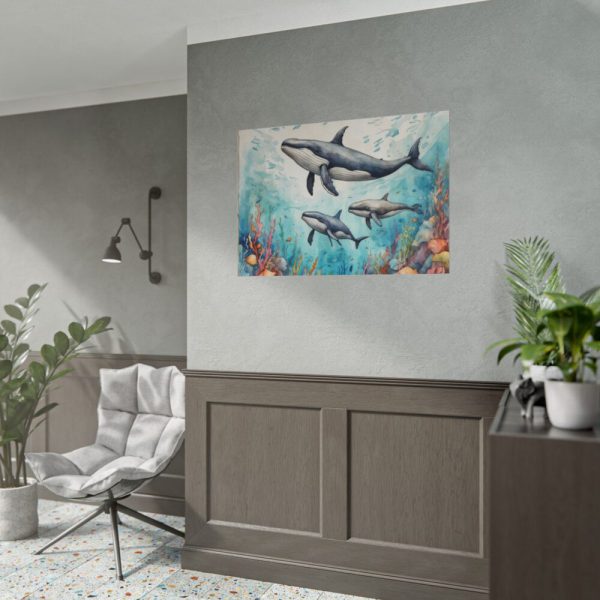 101875-239.jpg Watercolor Whales Under The Sea Poster