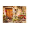 101875-255.jpg Wooden Door With Flowers in The Front Poster