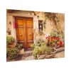 101875-257.jpg Wooden Door With Flowers in The Front Poster