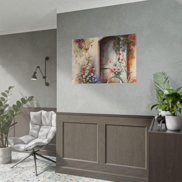 Watercolor Floral Front Door Bike Poster