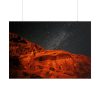 101875-316.jpg Glowing Red Mountain Under Starry Sky Poster