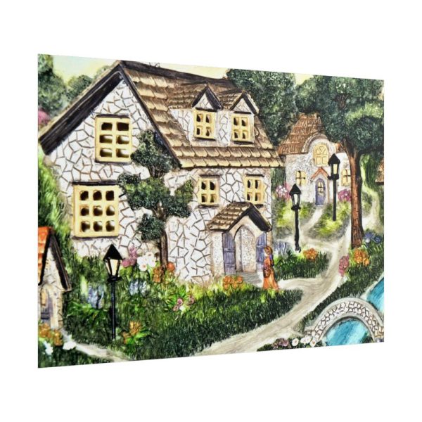 Hand Painted Clay Old Poster
