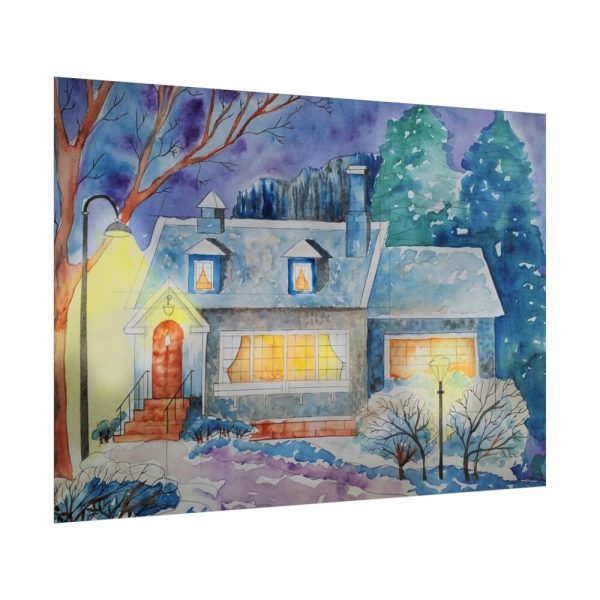 Cottage In Winter Poster