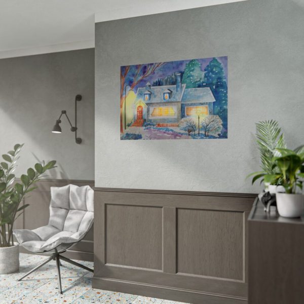 Cottage In Winter Poster